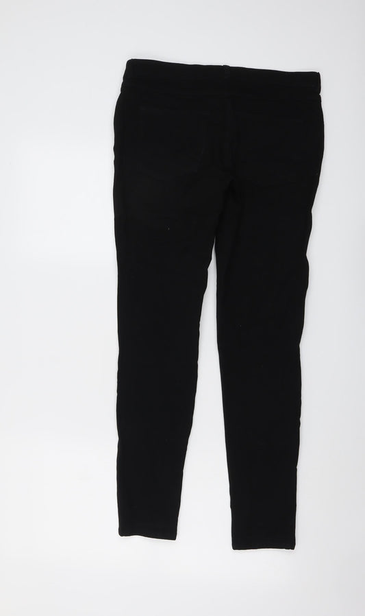 H&M Womens Black Cotton Skinny Jeans Size 10 L28 in Regular Button