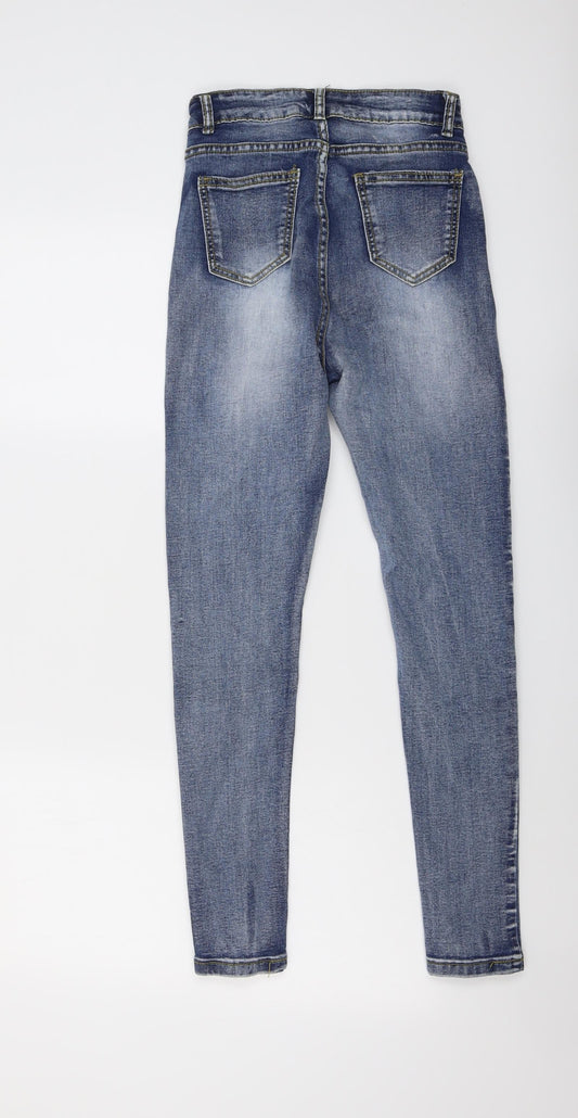 Denim Wise Womens Blue Cotton Skinny Jeans Size 8 L26 in Regular Button