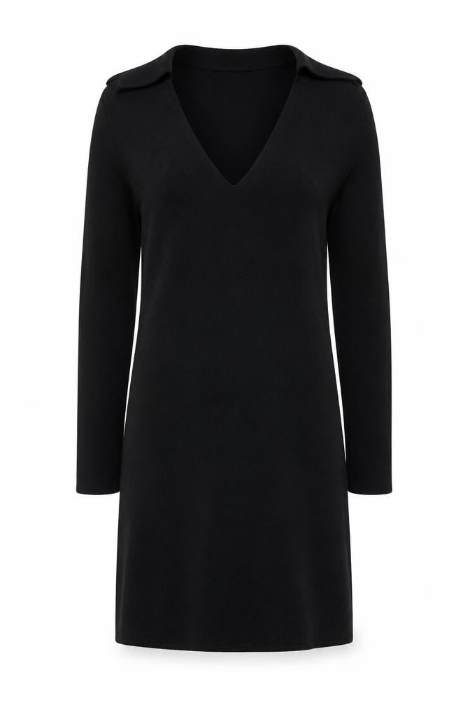 New Look Womens Black Polyester A-Line Size 4 Collared Pullover