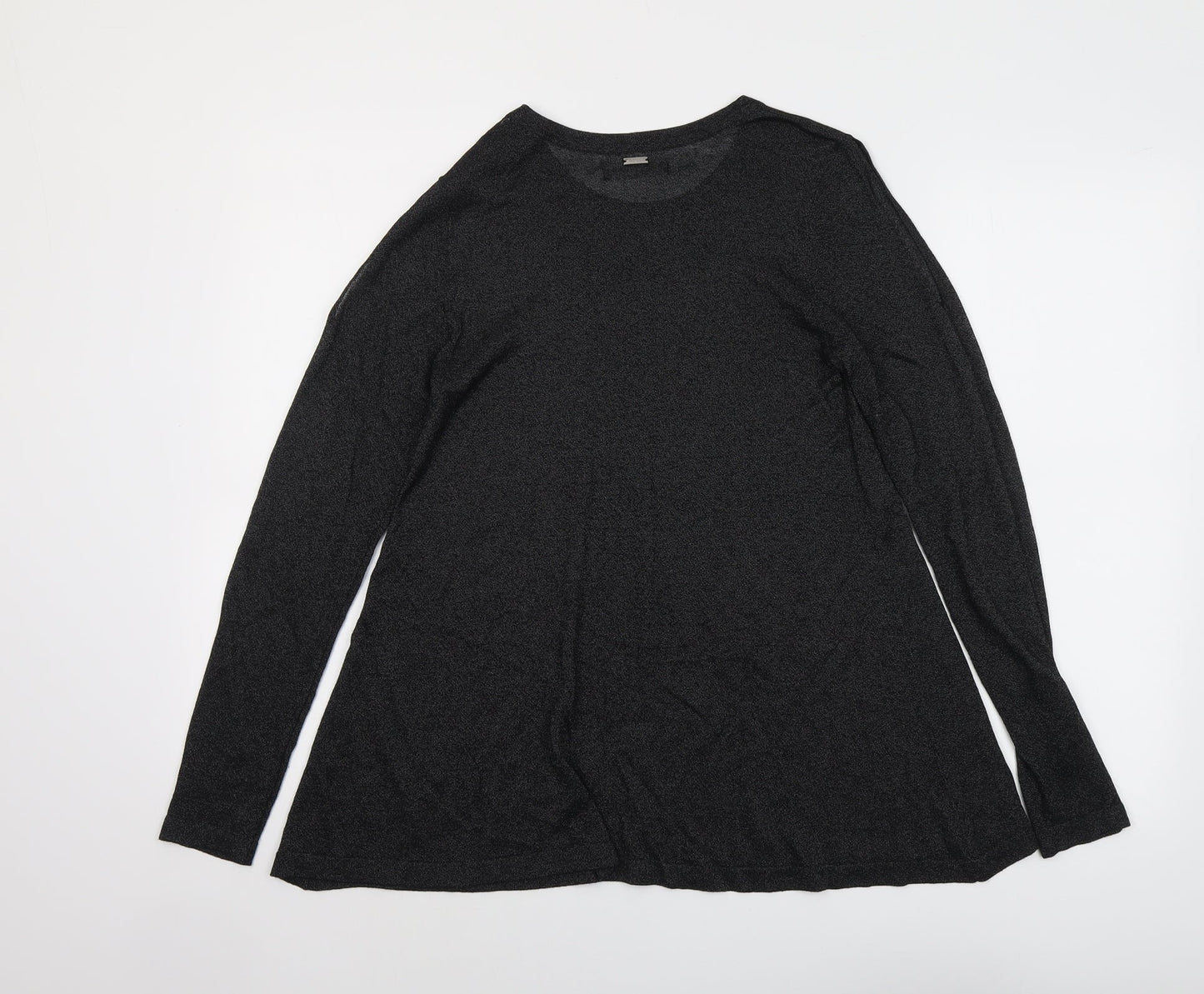 Mohito Womens Black Polyester Basic T-Shirt Size XS Round Neck