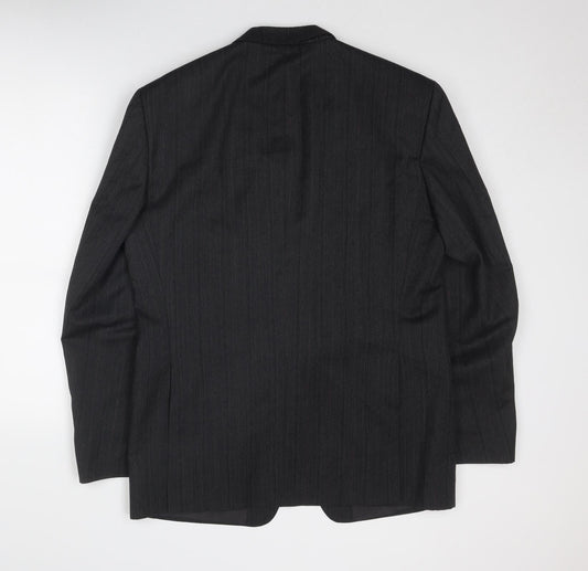 Leithauser Mens Grey Striped Wool Jacket Suit Jacket Size 42 Regular
