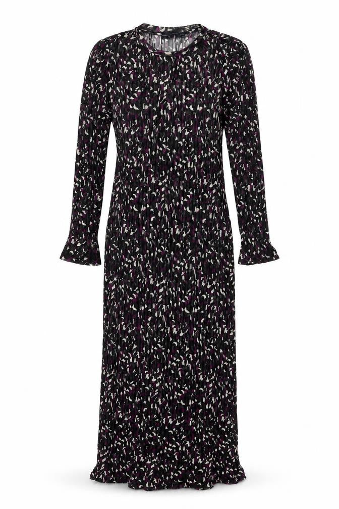 Marks and Spencer Womens Black Geometric Polyester Maxi Size 10 Round Neck Pullover