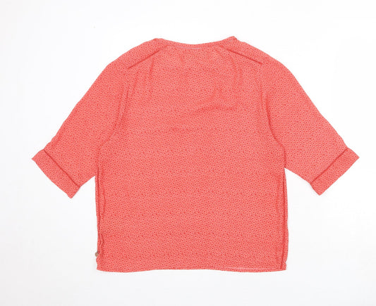 Scotch & Soda Womens Red Geometric Polyester Basic Blouse Size 6 Round Neck