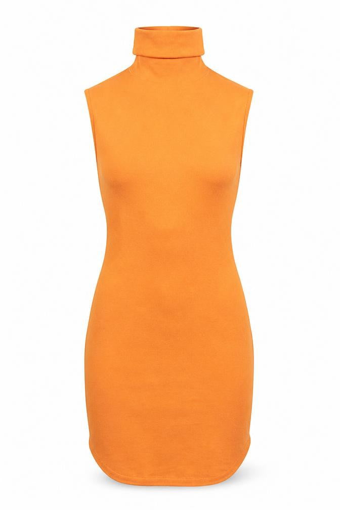 Missguided Womens Orange Polyester Bodycon Size 8 Halter Button