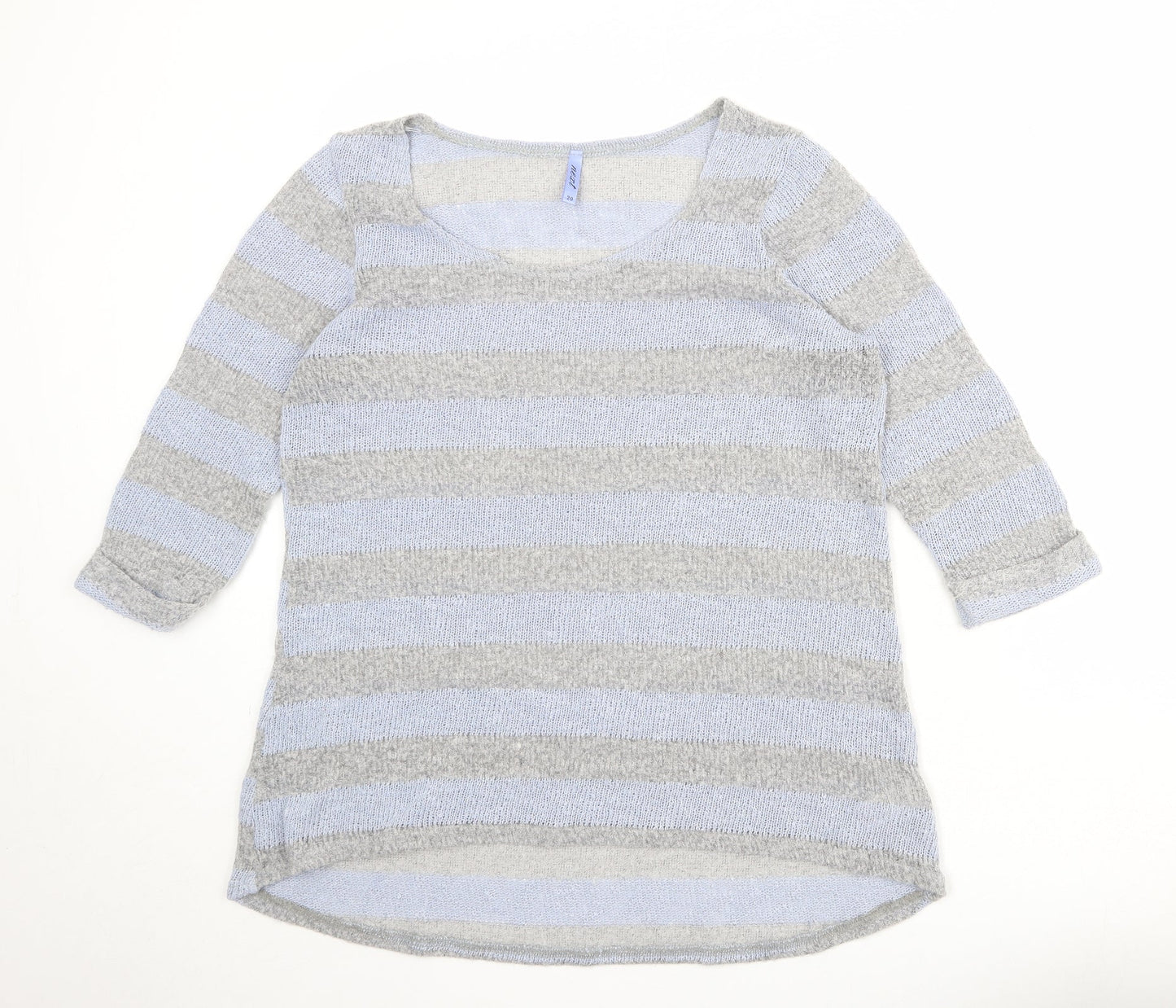 NEXT Womens Blue Round Neck Striped Polyester Pullover Jumper Size 20