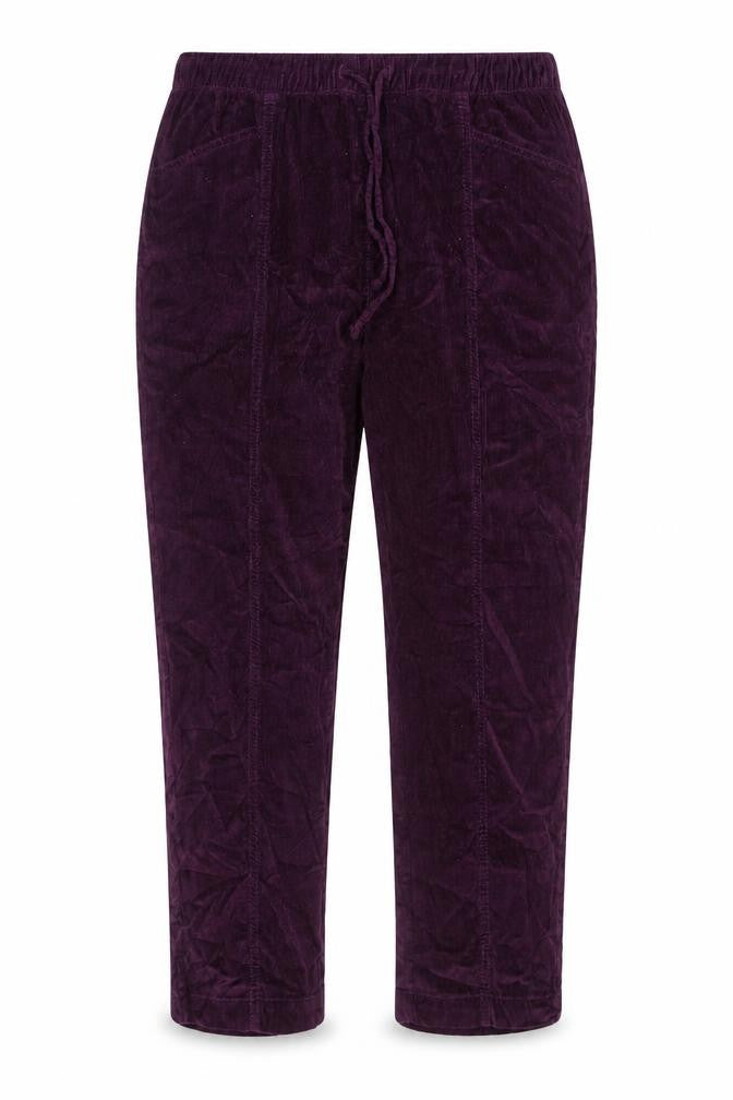 EWM Womens Purple Cotton Jogger Trousers Size 34 in Regular Drawstring