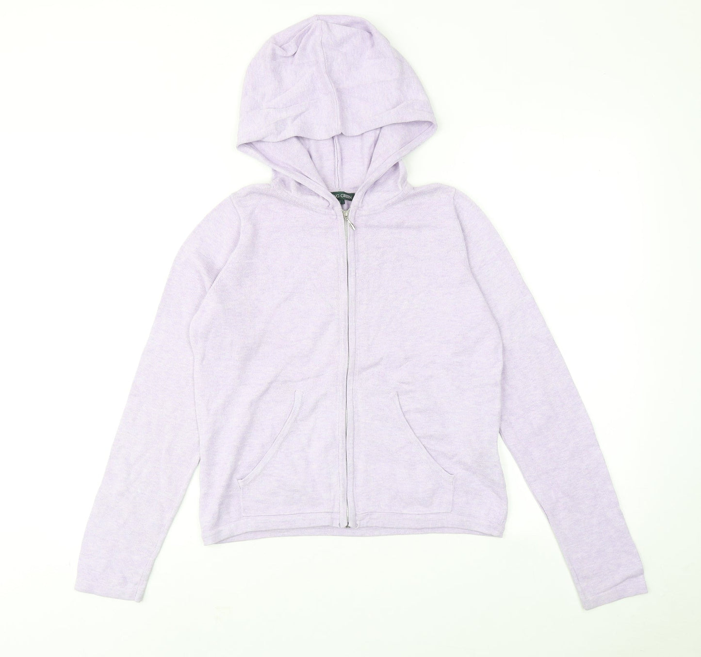 Racing Green Womens Purple Cotton Full Zip Hoodie Size 10 Zip