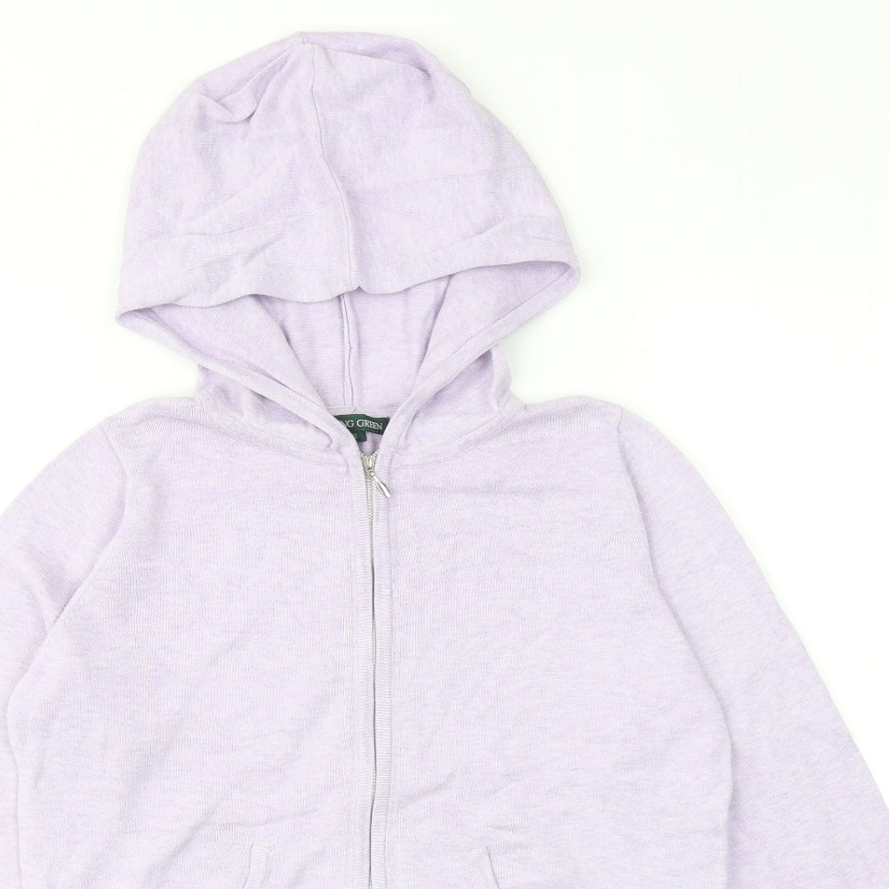 Racing Green Womens Purple Cotton Full Zip Hoodie Size 10 Zip