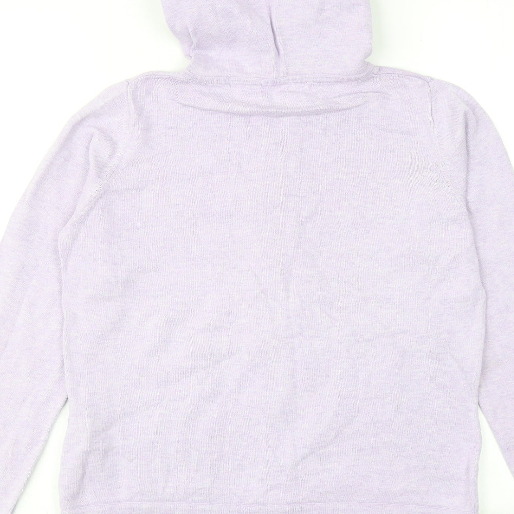 Racing Green Womens Purple Cotton Full Zip Hoodie Size 10 Zip