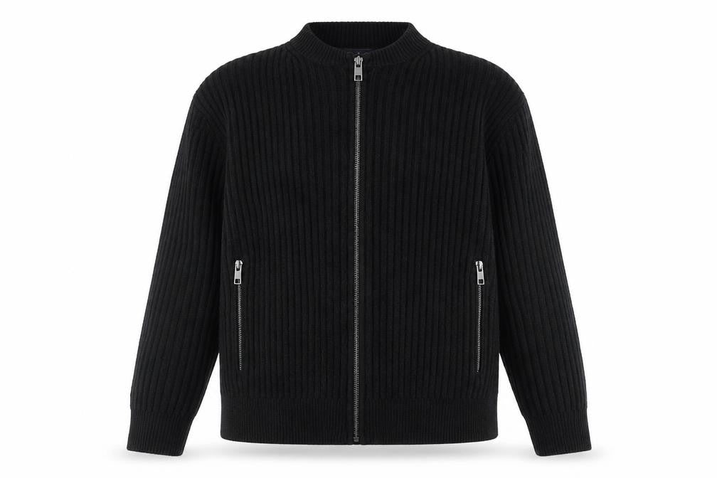 Marks and Spencer Womens Black Round Neck Polyester Full Zip Jumper Size M