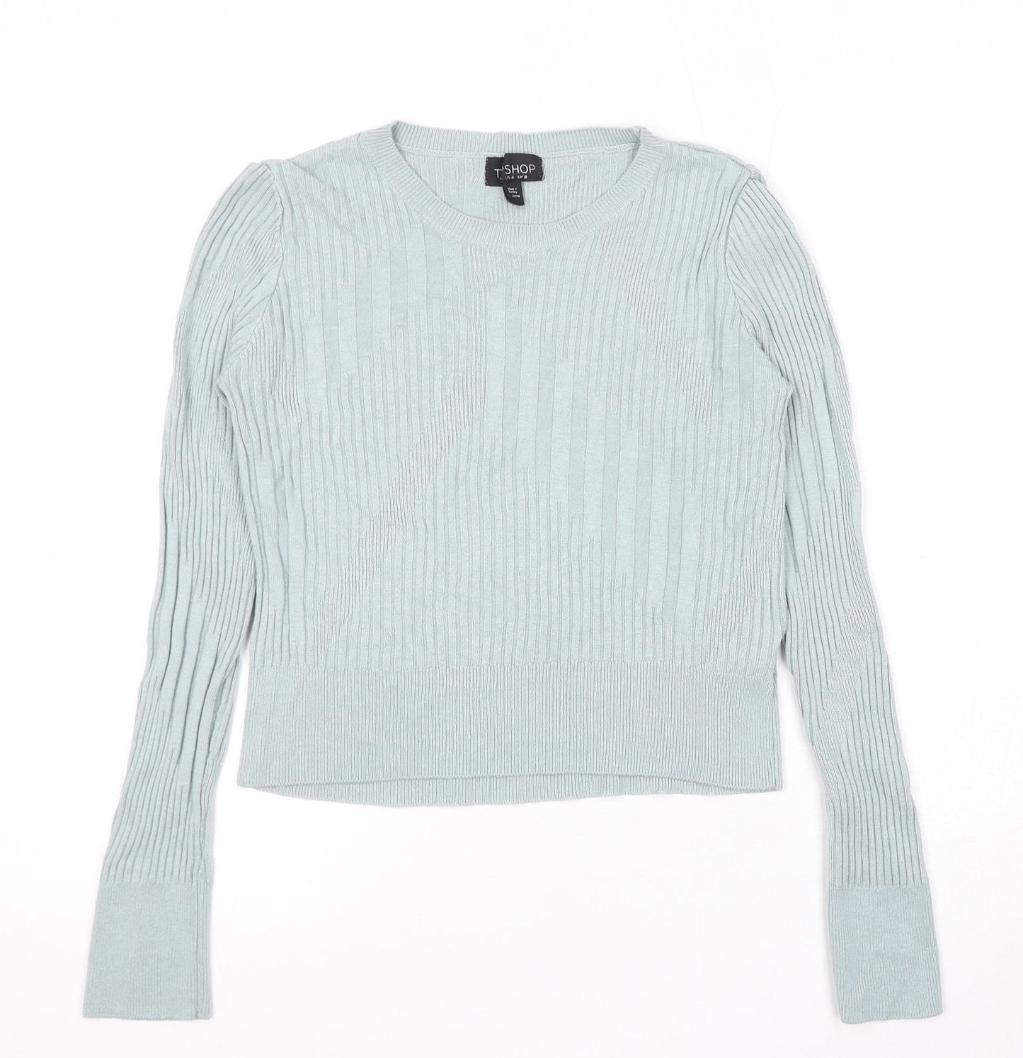 Topshop Womens Blue Round Neck Viscose Pullover Jumper Size 8