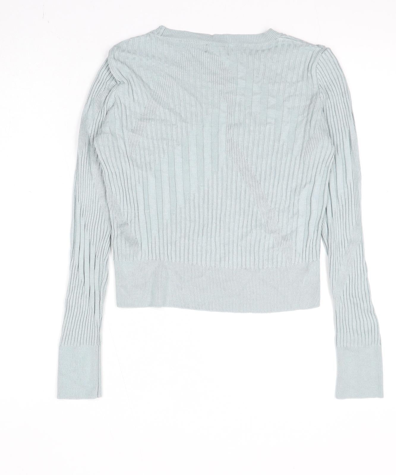 Topshop Womens Blue Round Neck Viscose Pullover Jumper Size 8