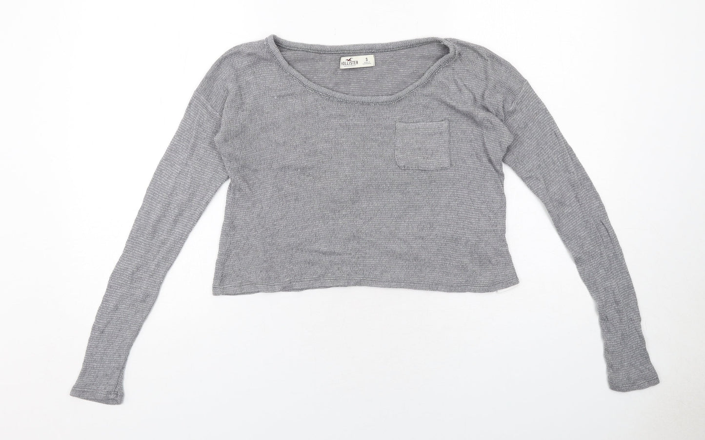 Hollister Womens Grey Boat Neck Modal Pullover Jumper Size S