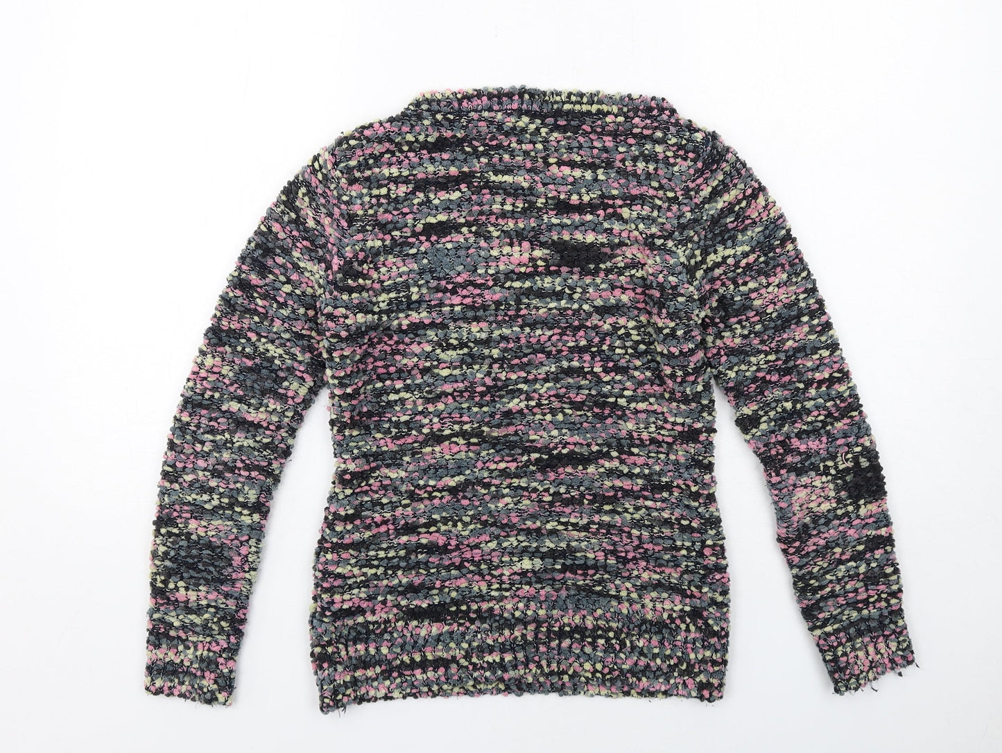 QED London Womens Multicoloured Round Neck Acrylic Pullover Jumper Size S