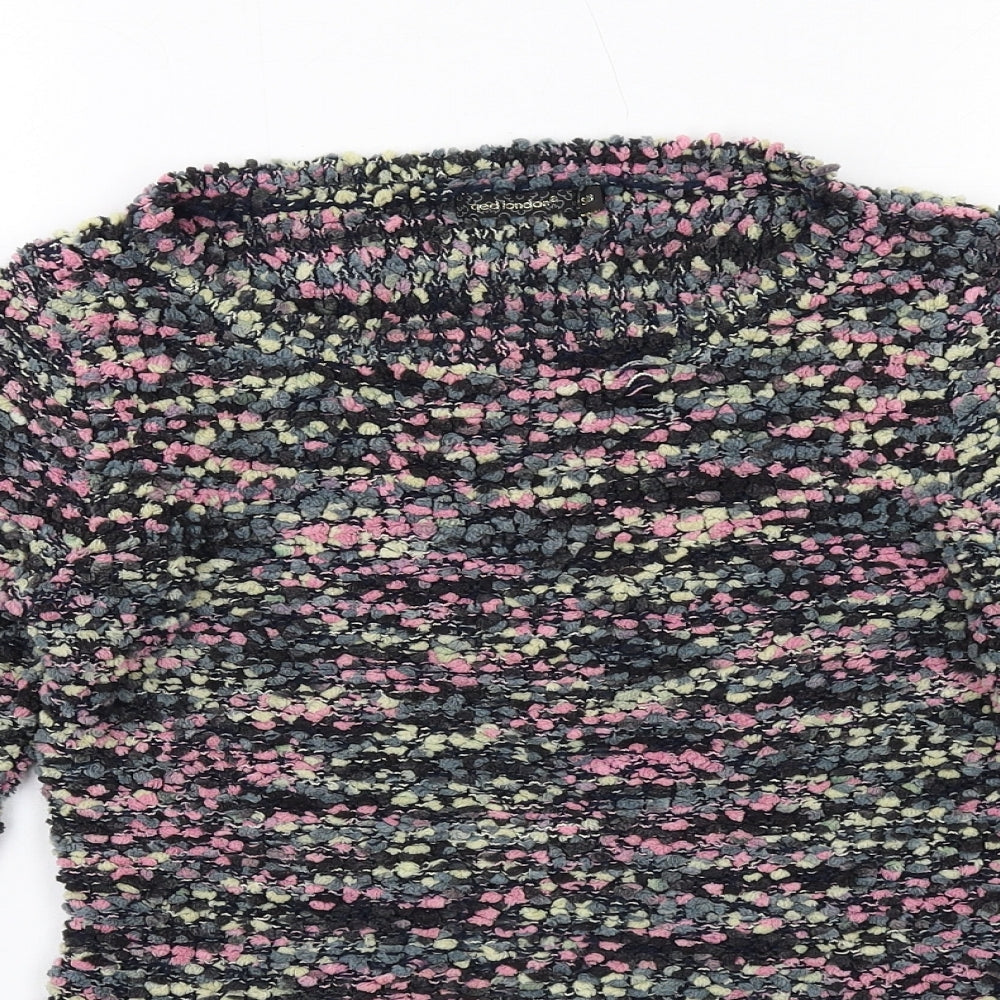 QED London Womens Multicoloured Round Neck Acrylic Pullover Jumper Size S