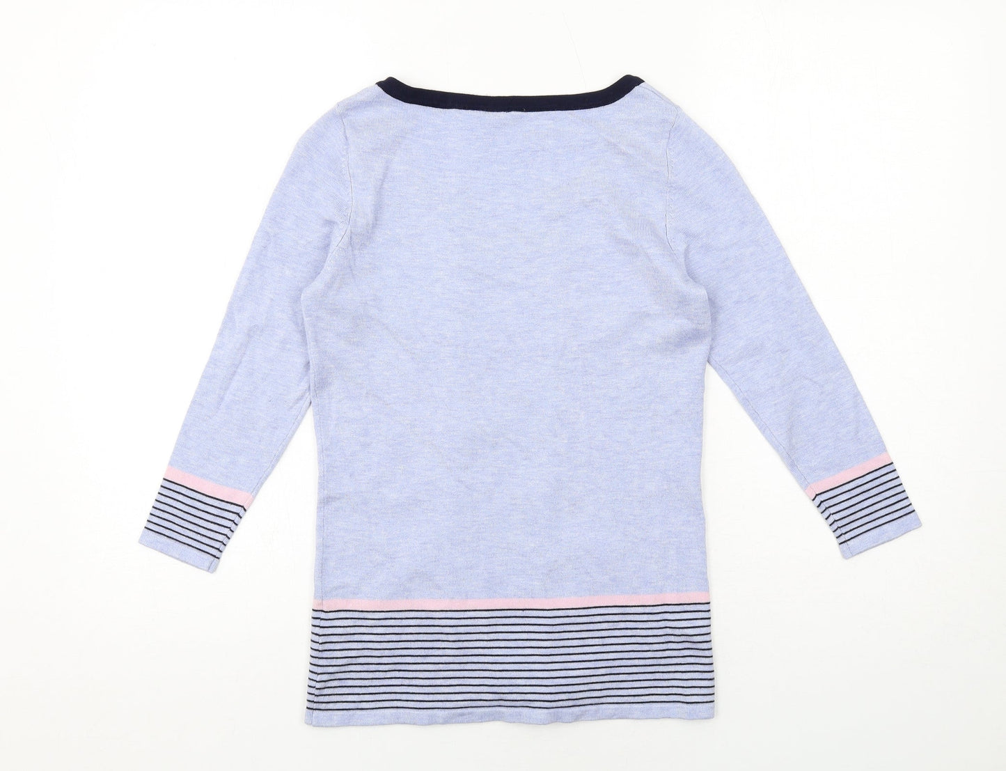 M&Co Womens Blue Round Neck Viscose Pullover Jumper Size 8
