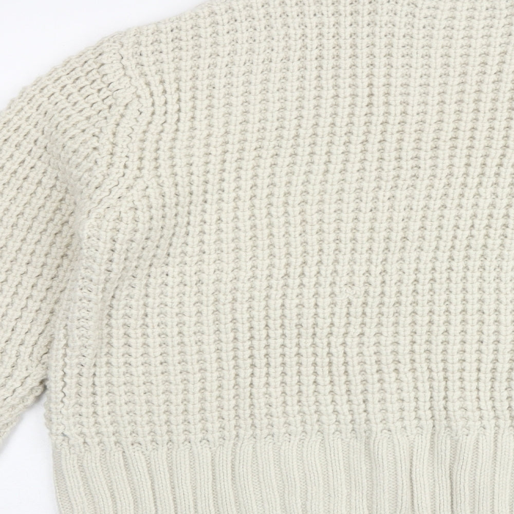 Marks and Spencer Womens Beige Round Neck Acrylic Pullover Jumper Size M