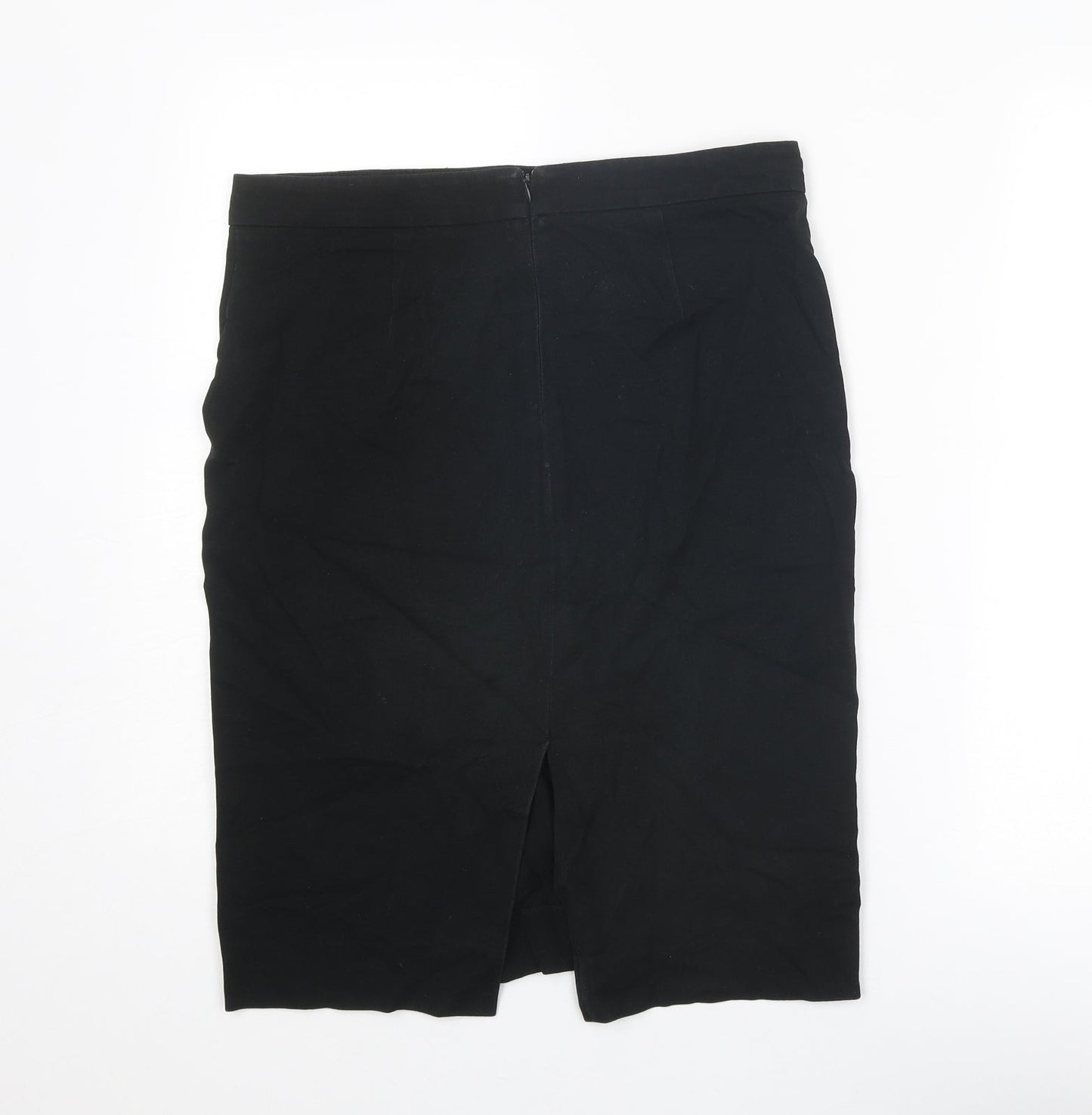 Gap Womens Black Cotton Straight & Pencil Skirt Size 10 Zip