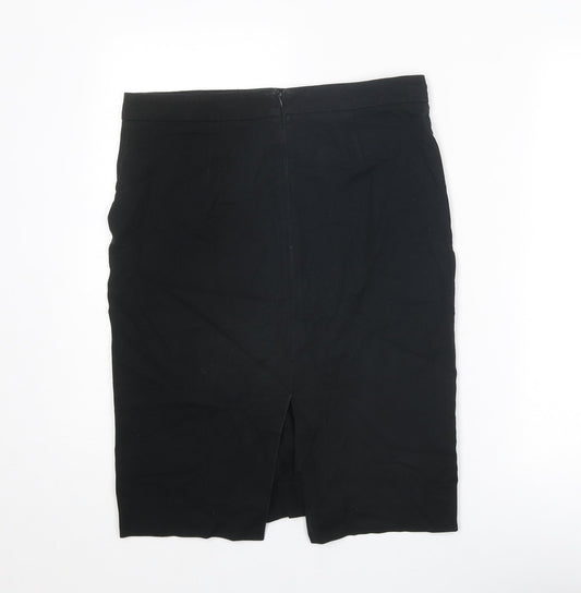 Gap Womens Black Cotton Straight & Pencil Skirt Size 10 Zip