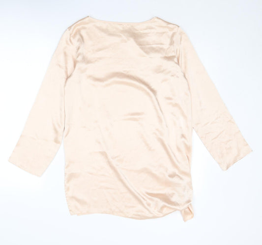 St Michael Womens Pink Polyester Basic Blouse Size 8 Boat Neck - Size 8-10