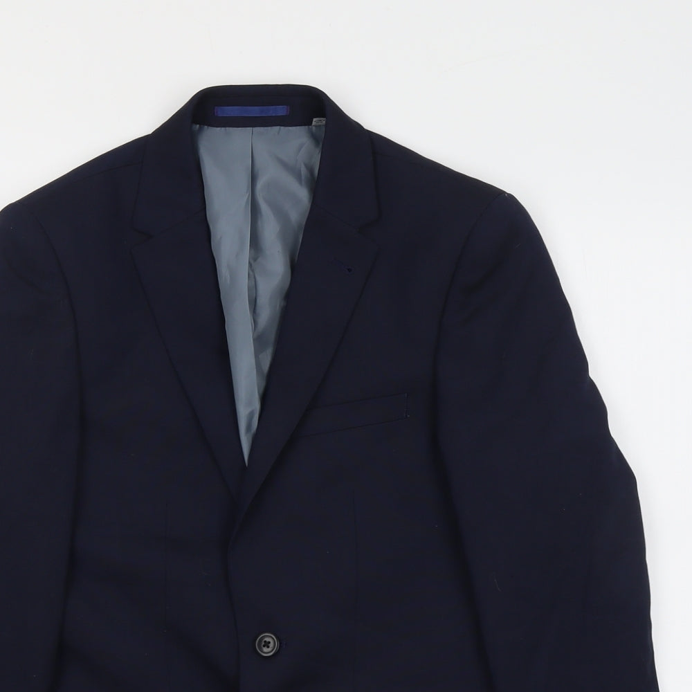 Burton Mens Blue Polyester Jacket Suit Jacket Size 34 Regular