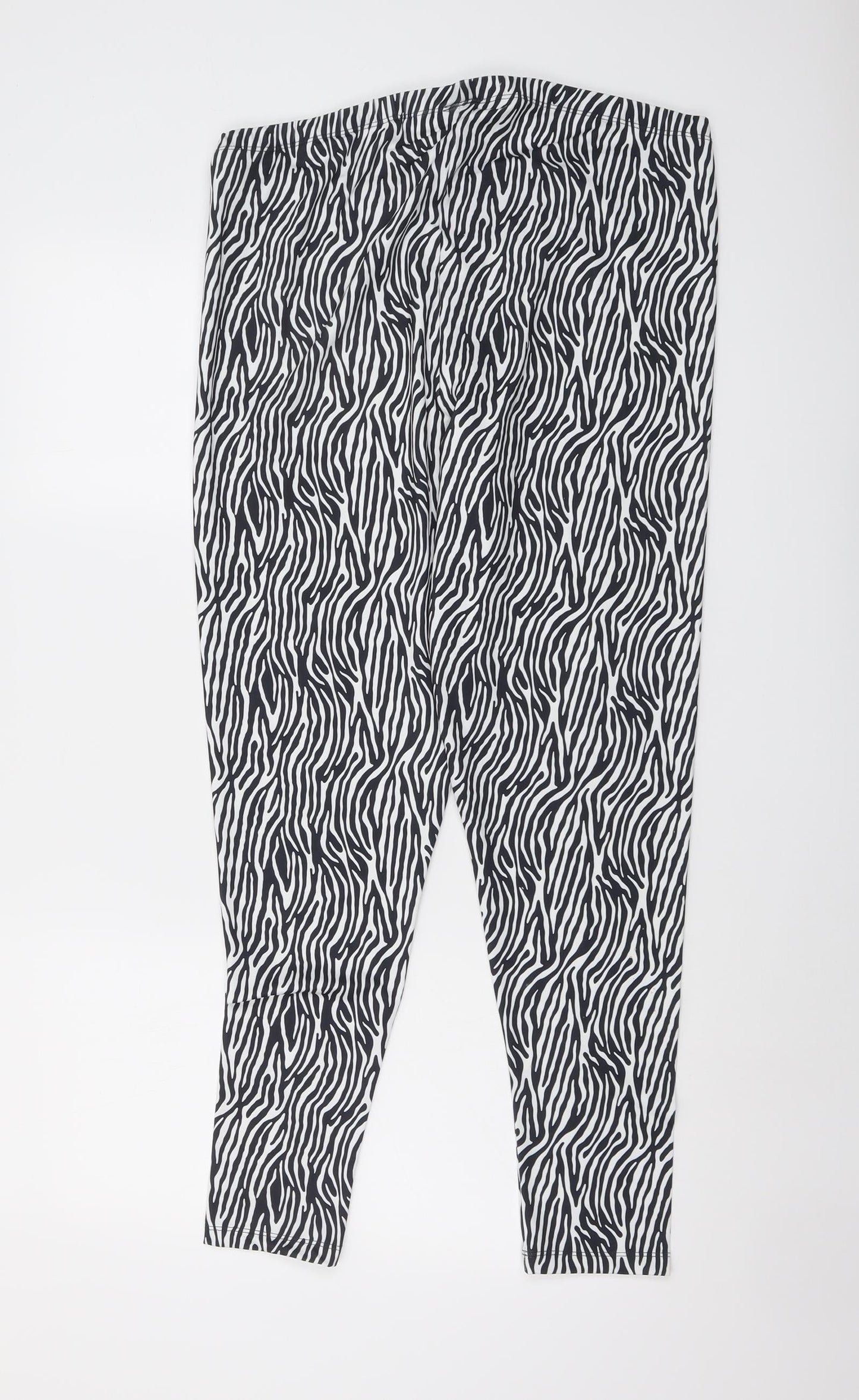 Only Carmakoma Womens Black Animal Print Polyester Carrot Leggings Size M L28 in - Zebra Print