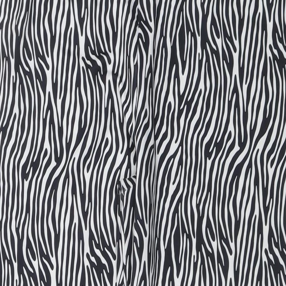 Only Carmakoma Womens Black Animal Print Polyester Carrot Leggings Size M L28 in - Zebra Print
