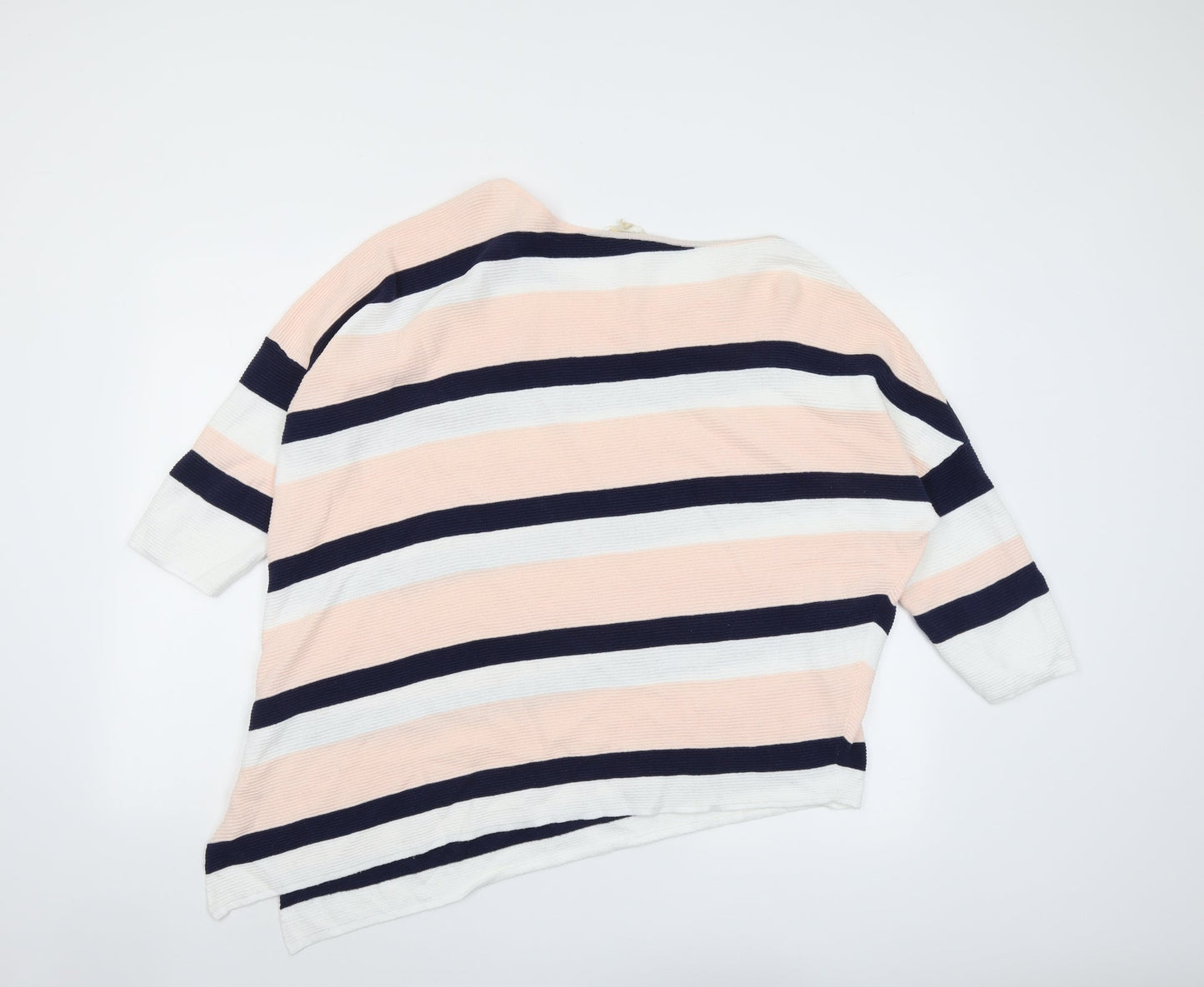 Phase Eight Womens Multicoloured Round Neck Striped Cotton Pullover Jumper Size L