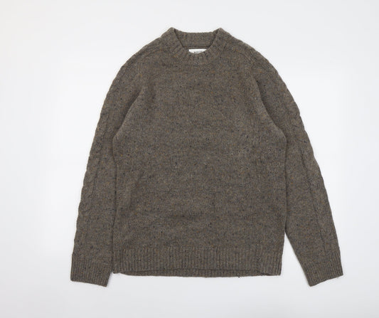 White Stuff Womens Brown Round Neck Wool Pullover Jumper Size S