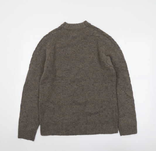 White Stuff Womens Brown Round Neck Wool Pullover Jumper Size S