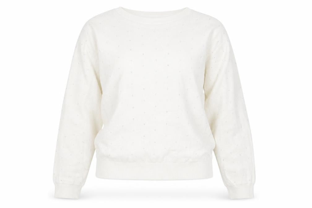 Marks and Spencer Womens Ivory Round Neck Viscose Pullover Jumper Size M
