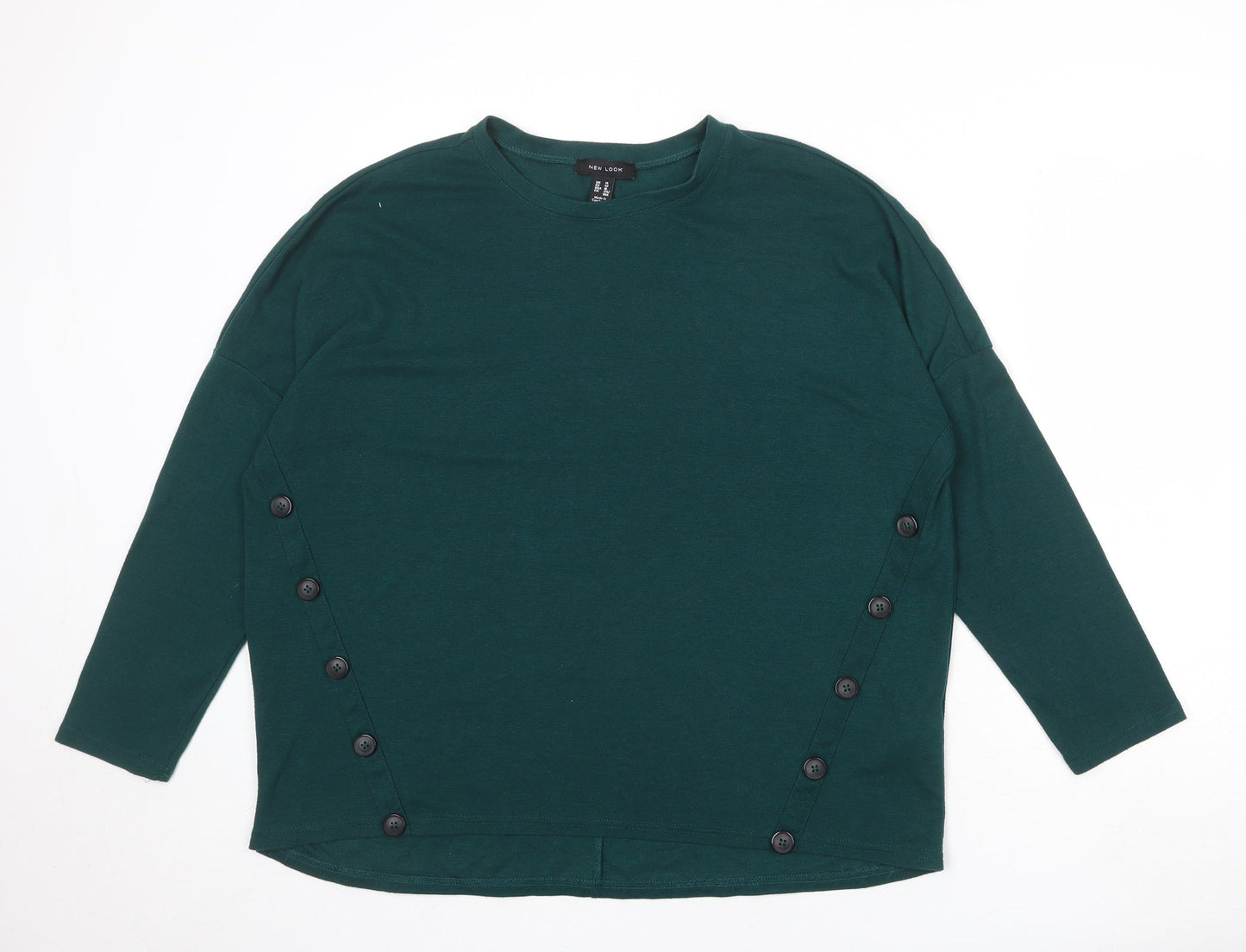 New Look Womens Green Round Neck Polyester Pullover Jumper Size 14
