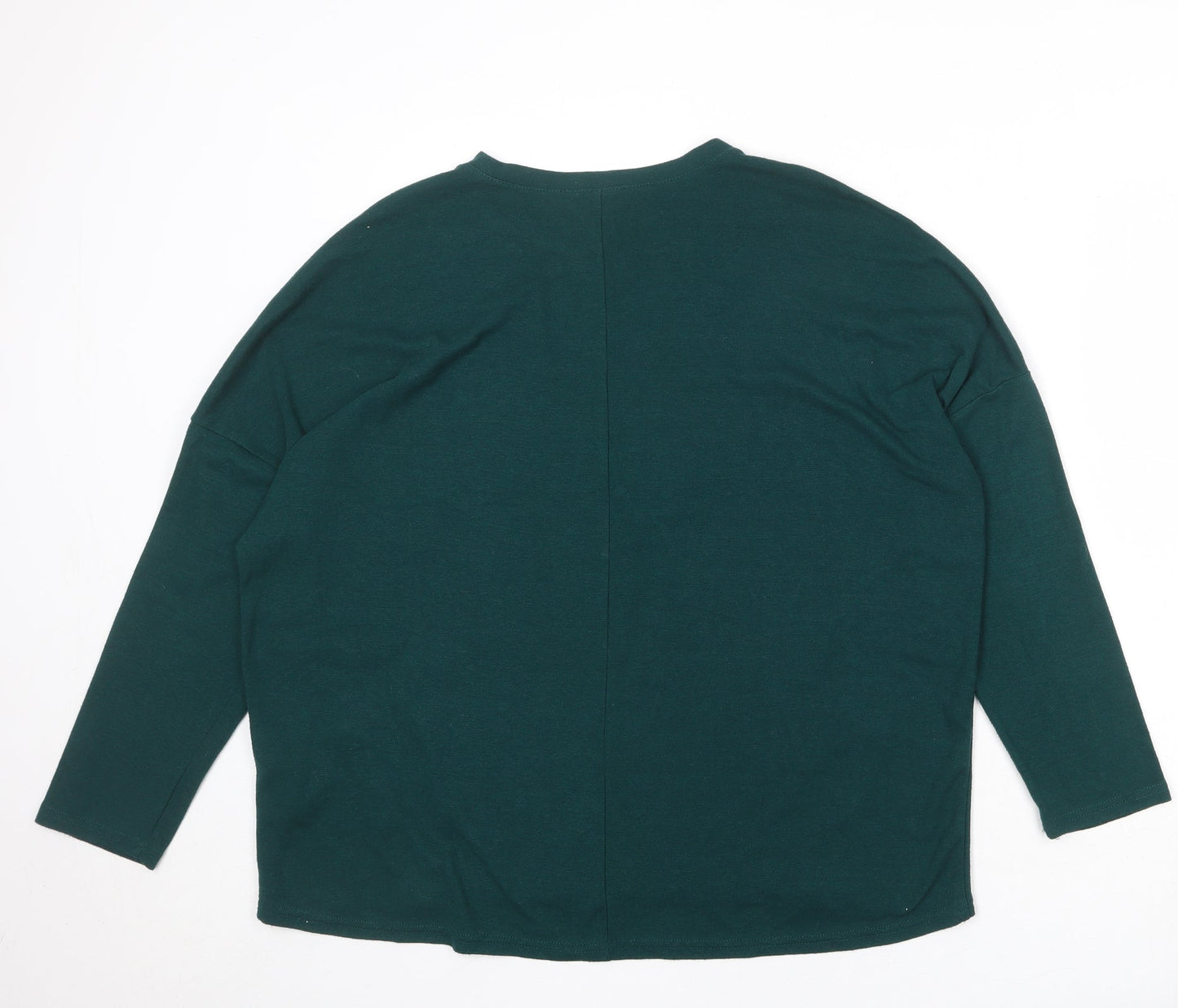 New Look Womens Green Round Neck Polyester Pullover Jumper Size 14