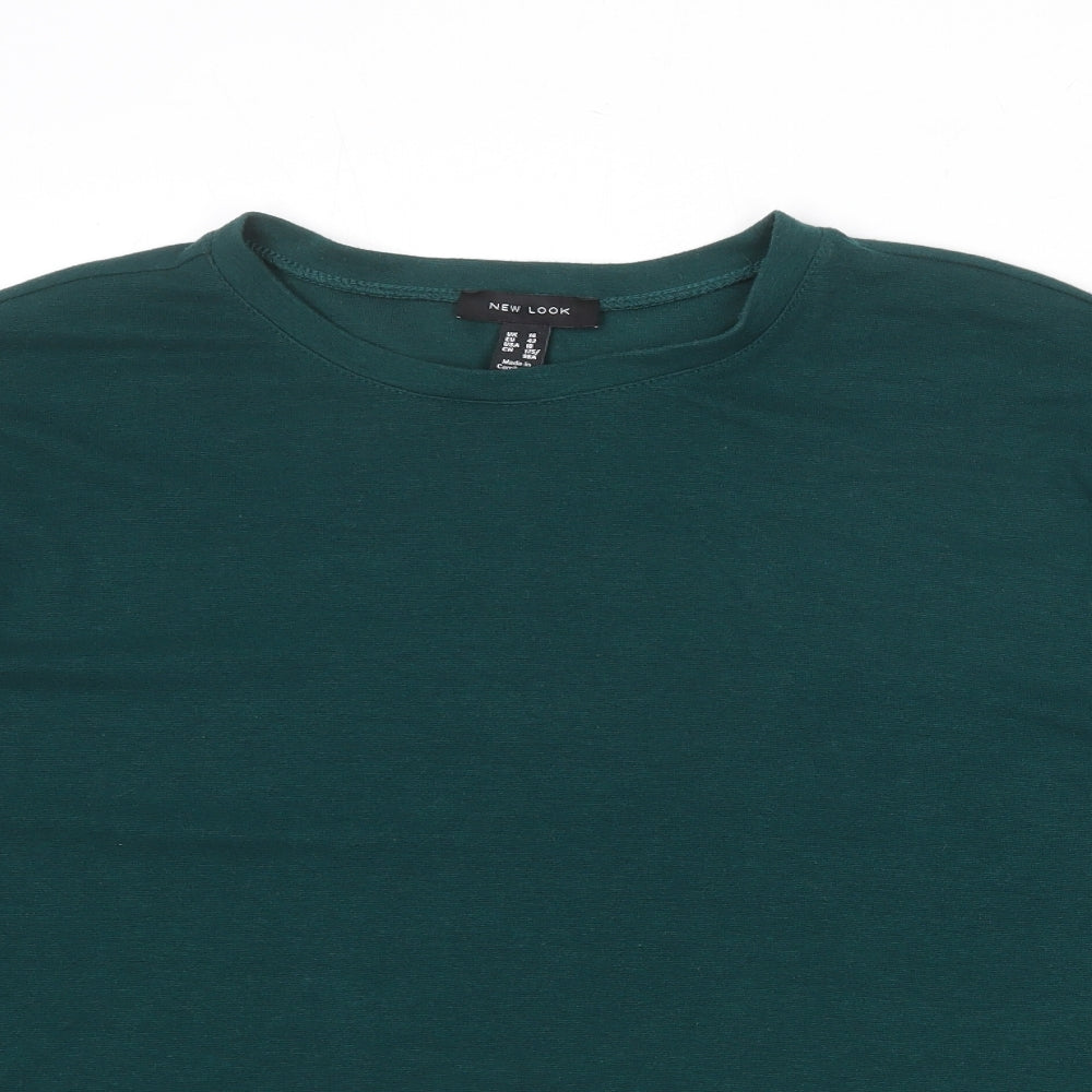 New Look Womens Green Round Neck Polyester Pullover Jumper Size 14