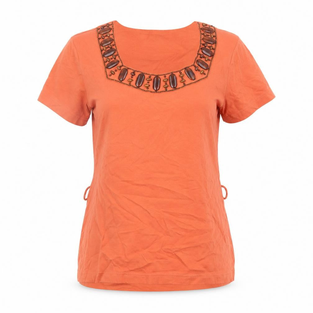 Womens UK Size S EWM Orange Cotton T-Shirt