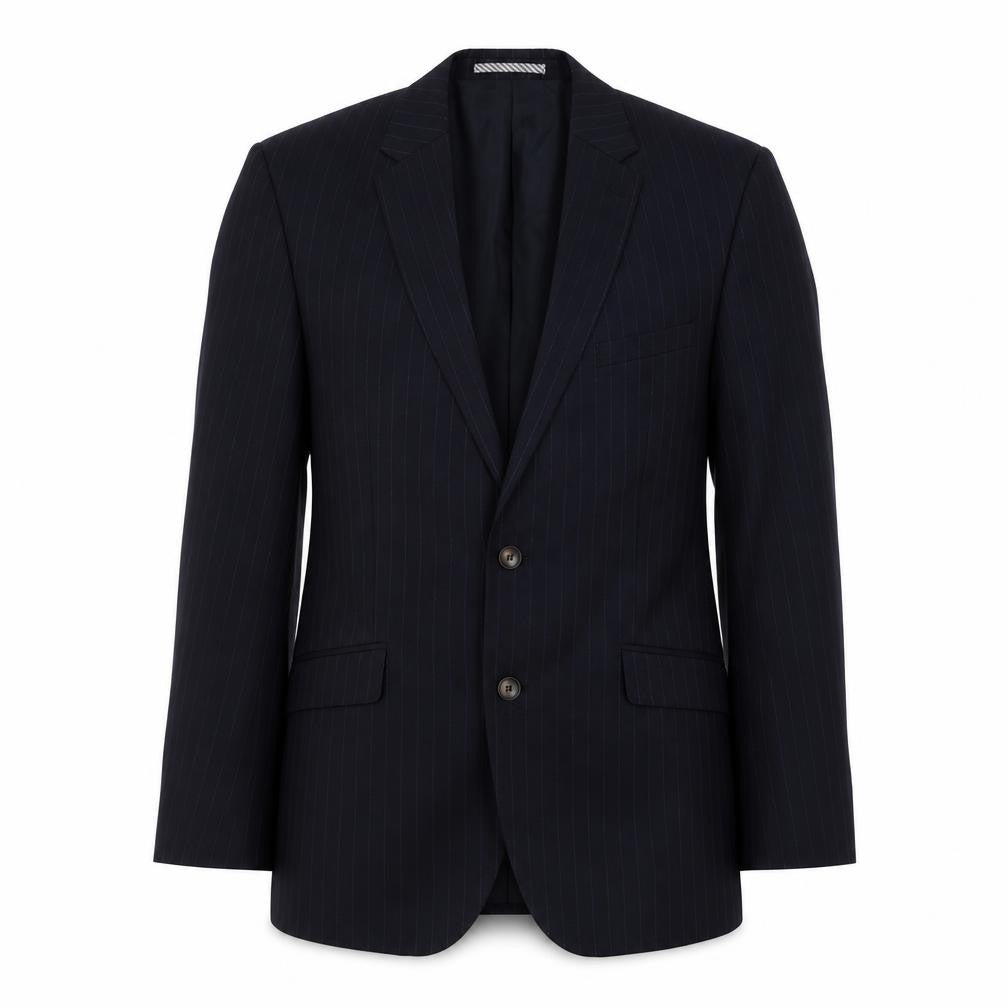 Marks and Spencer Mens Blue Striped Wool Jacket Suit Jacket Size 42 Regular