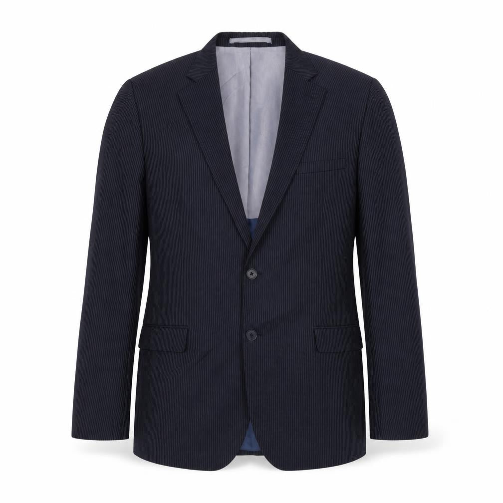 Marks and Spencer Mens Blue Striped Wool Jacket Suit Jacket Size 40 Regular