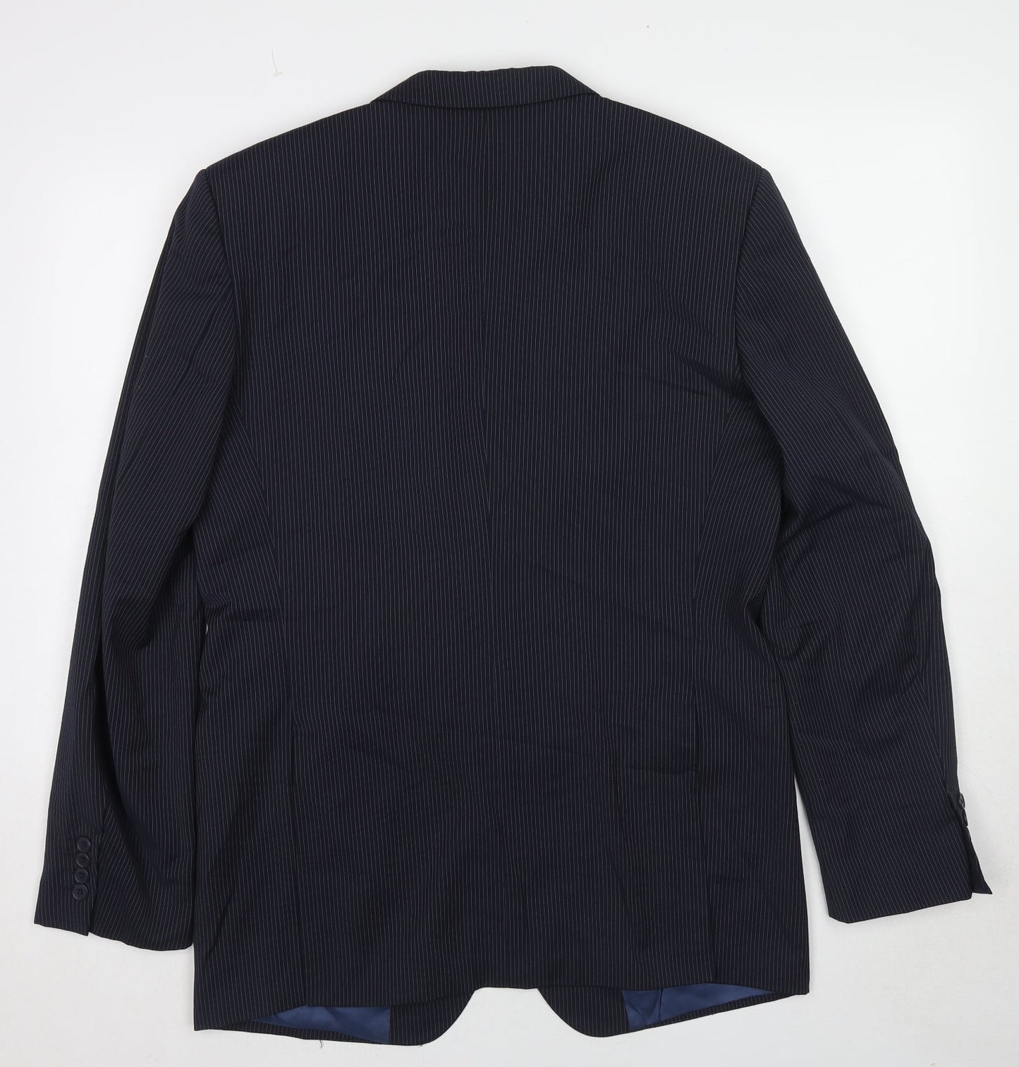 Marks and Spencer Mens Blue Striped Wool Jacket Suit Jacket Size 40 Regular