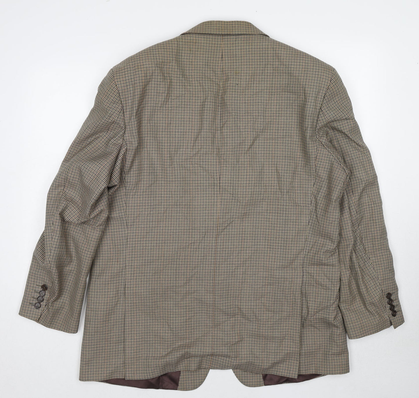 Mr Harry Mens Beige Geometric Polyester Jacket Blazer Size 46 Regular
