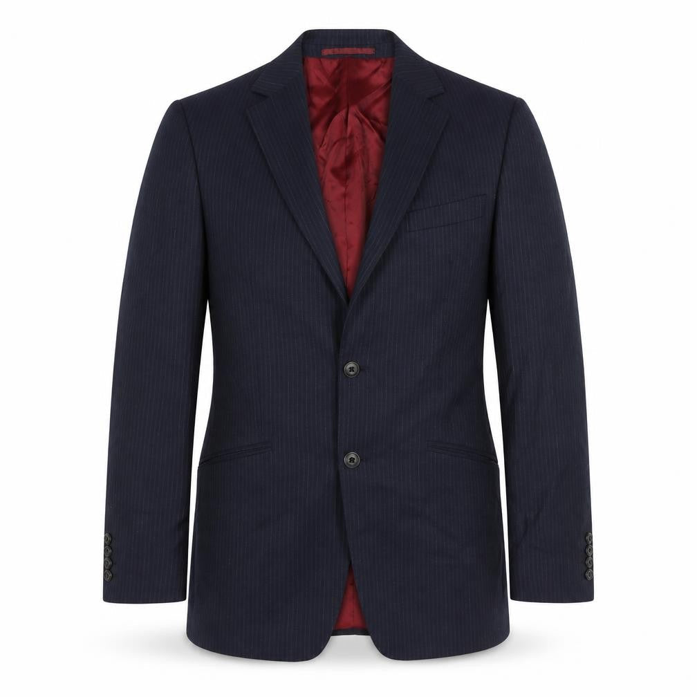 Marks and Spencer Mens Blue Striped Wool Jacket Suit Jacket Size 38 Regular