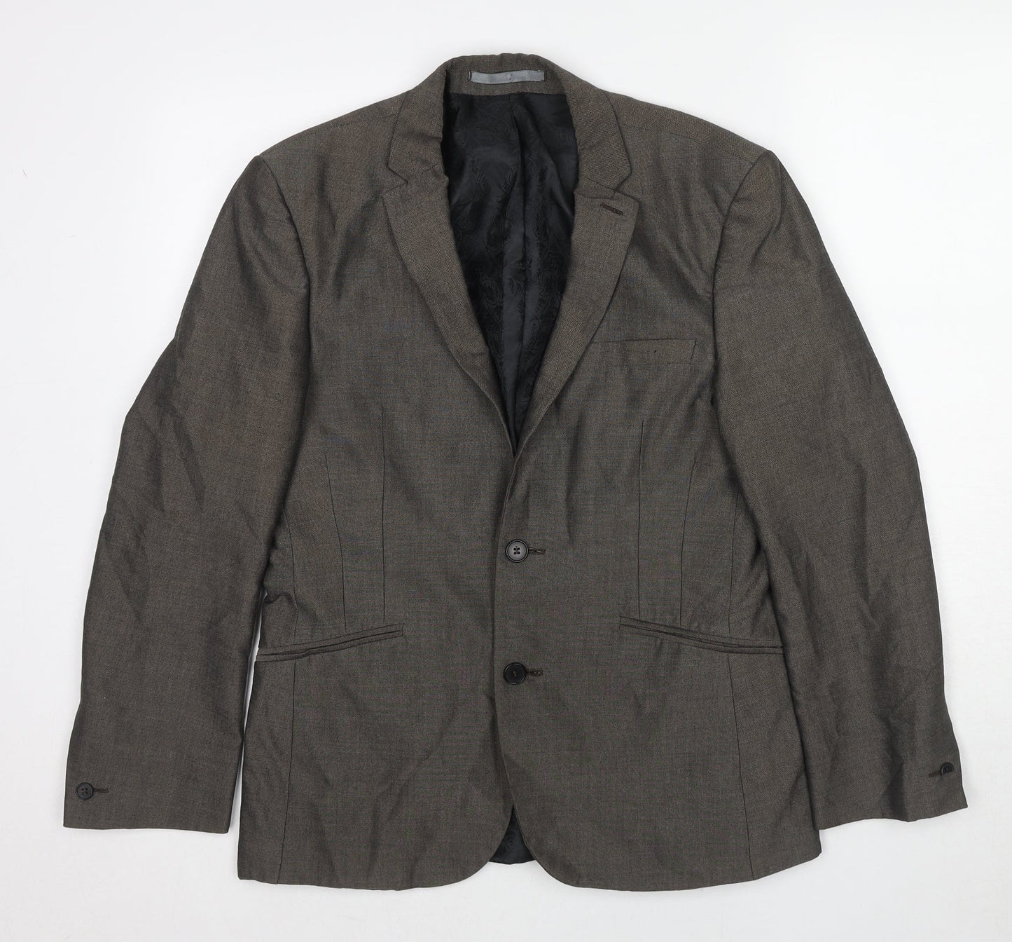 Red Herring Mens Grey Polyester Jacket Suit Jacket Size 38 Regular