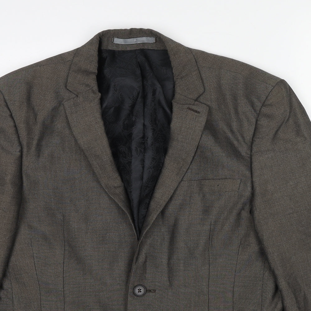 Red Herring Mens Grey Polyester Jacket Suit Jacket Size 38 Regular