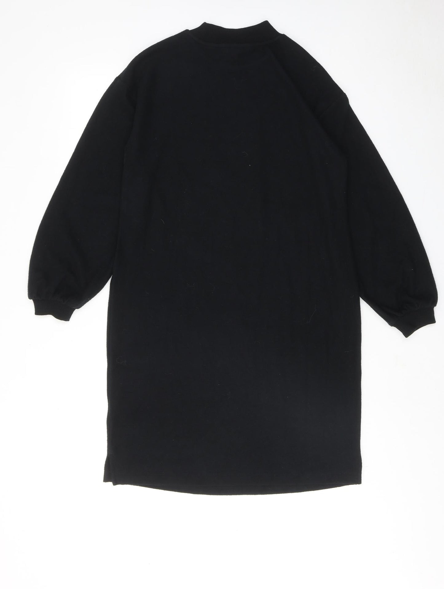 Marks and Spencer Womens Black Polyester A-Line Size 10 Round Neck Pullover