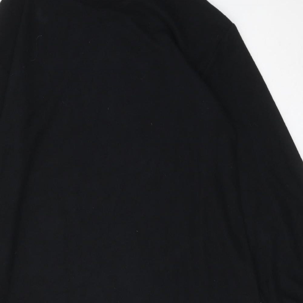 Marks and Spencer Womens Black Polyester A-Line Size 10 Round Neck Pullover
