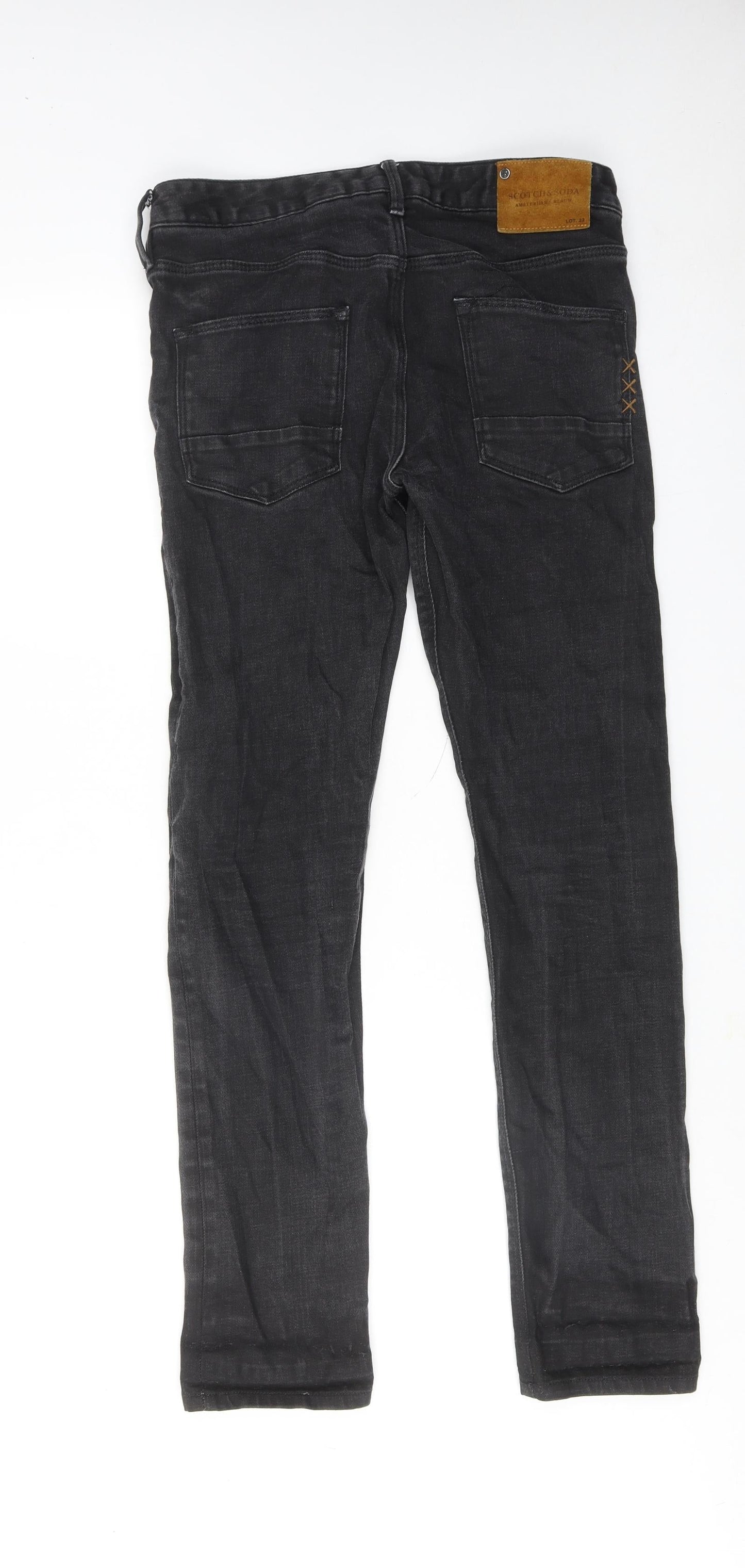 Scotch & Soda Mens Black Cotton Skinny Jeans Size 30 in L32 in Regular Zip