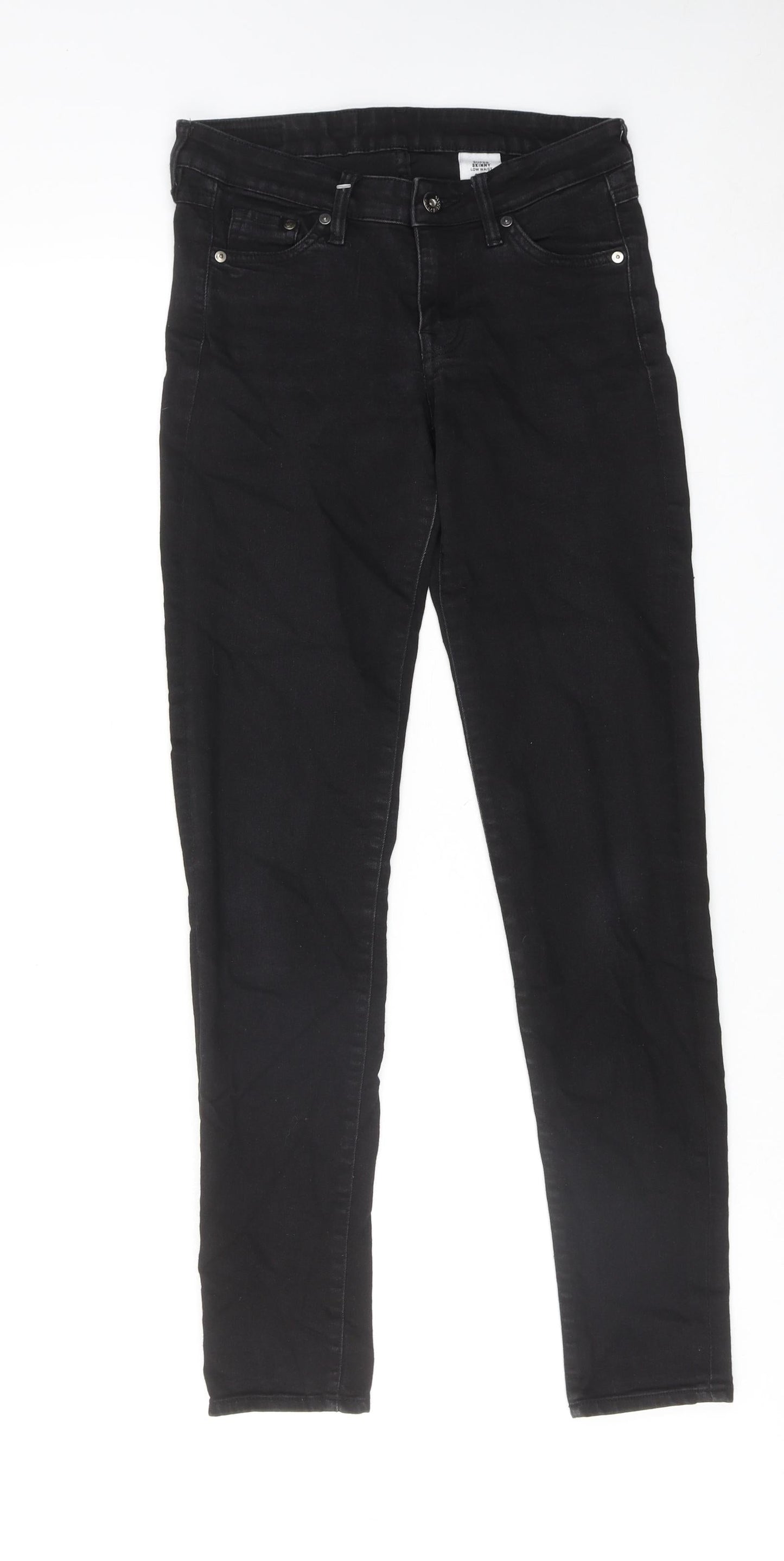 H&M Womens Black Cotton Skinny Jeans Size 25 in L32 in Regular Zip