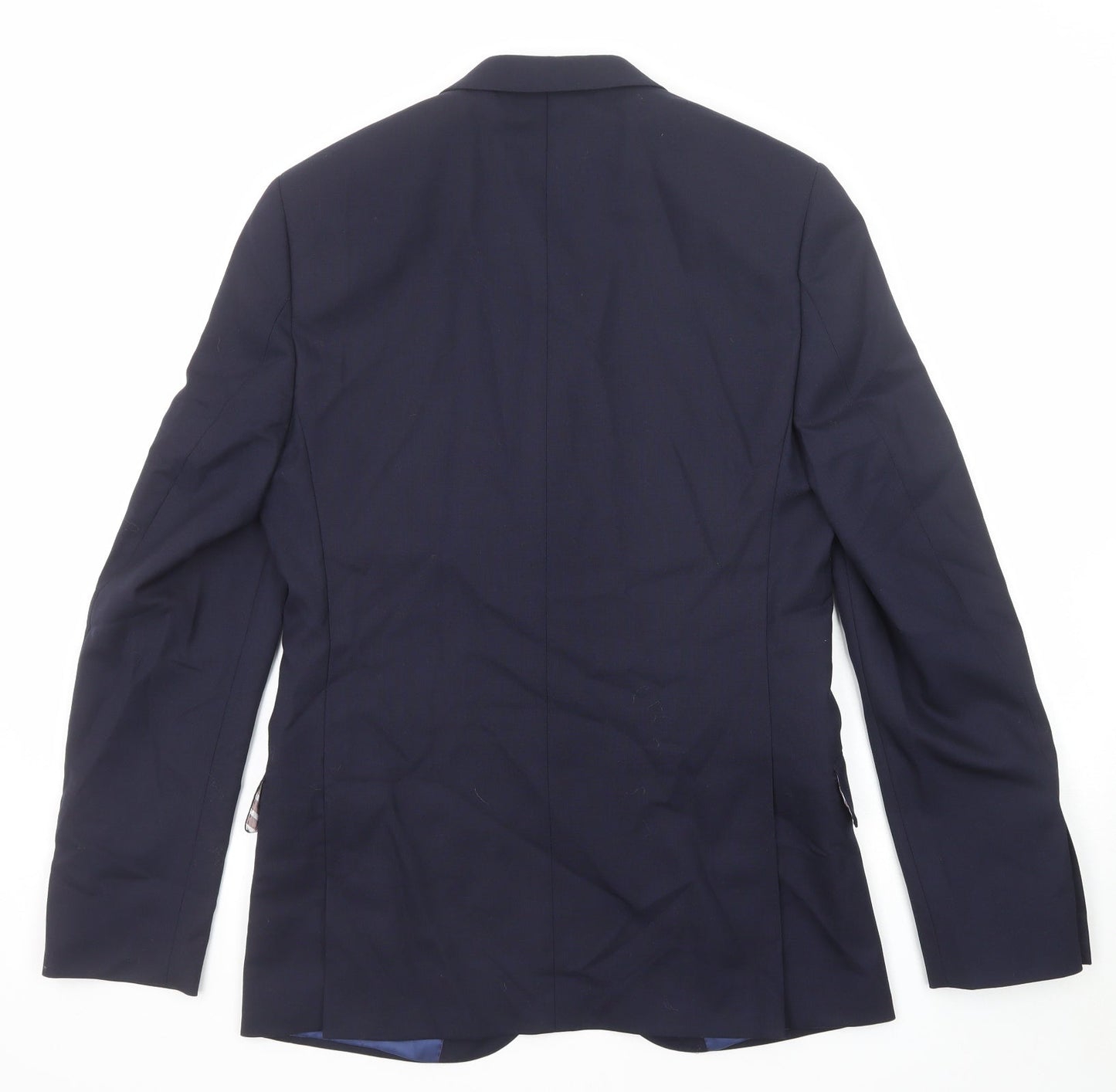 Marks and Spencer Mens Blue Wool Jacket Suit Jacket Size 38 Regular