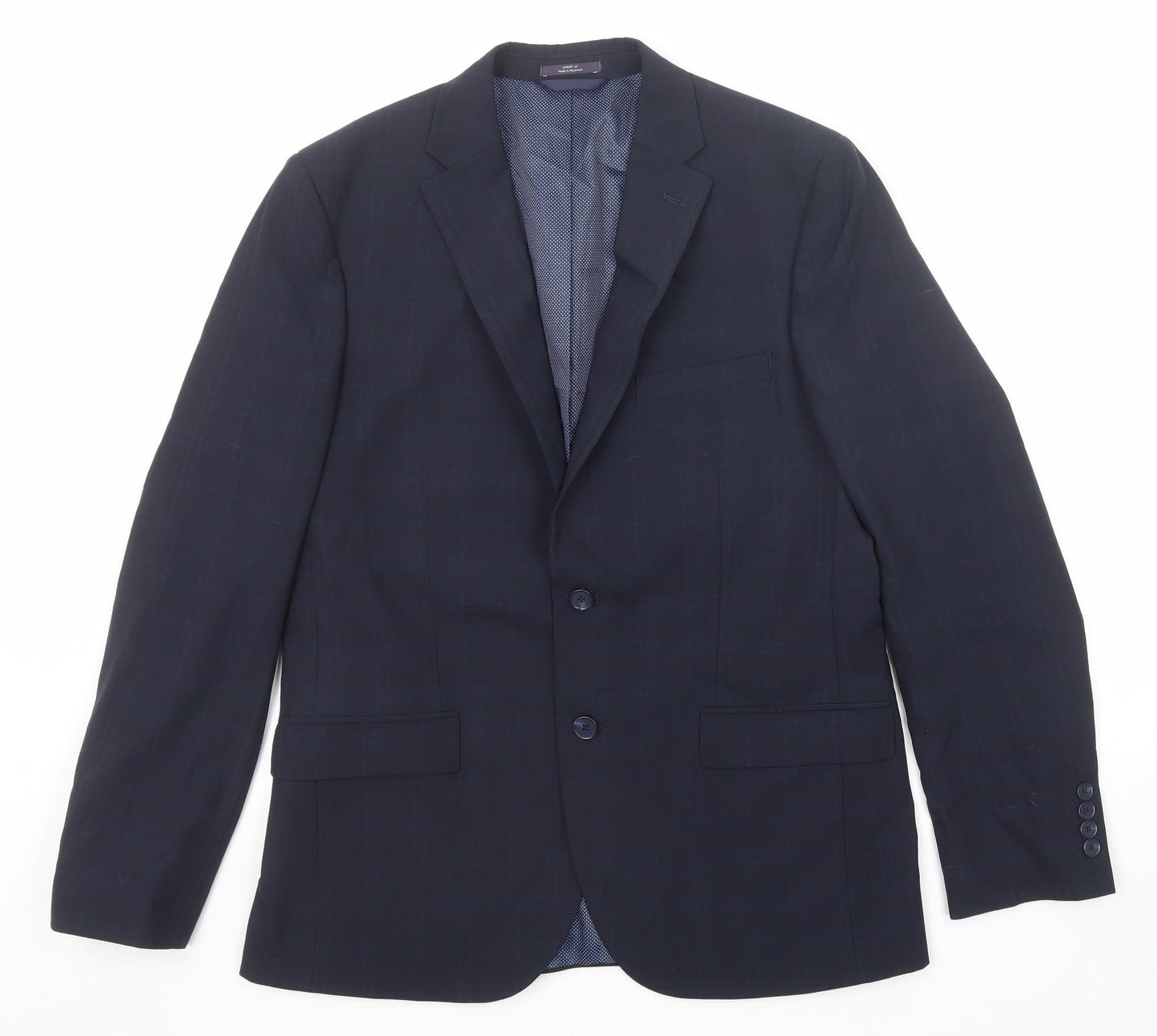 Marks and Spencer Mens Blue Wool Jacket Suit Jacket Size 40 Regular