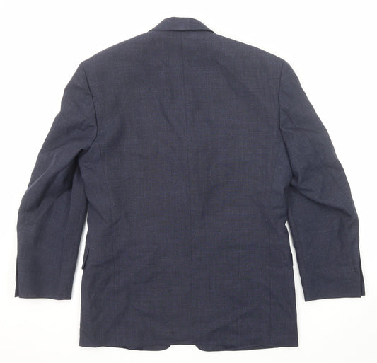 Harewood Mens Blue Polyester Jacket Suit Jacket Size 38 Regular