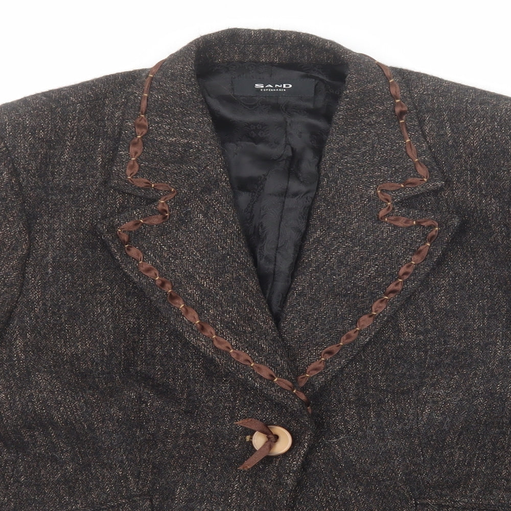 Sand Copenhagen Womens Black Jacket Blazer Size 12 Button